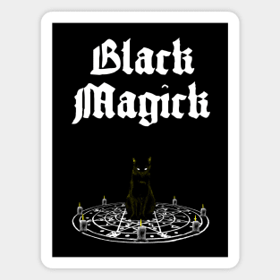 Black Magick - Black Cat Ritual Circle Magnet